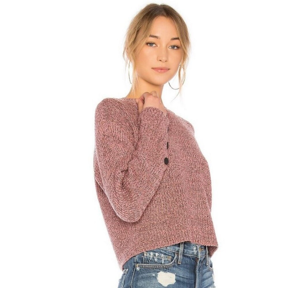 Rag & Bone Jubliee Crew Sweater Dusty Rose Size Large Merino Wool Knit